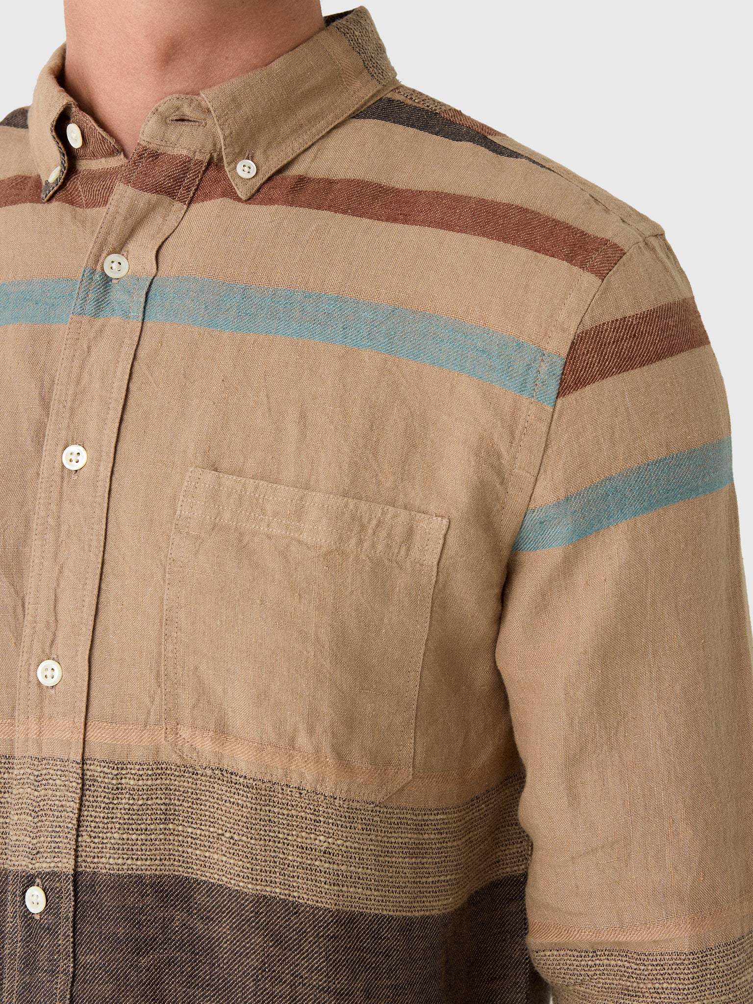 Billy Reid Men's Archive Stripe Weave Tuscumbia Shirt - Saint Bernard