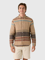 Billy Reid Men's Archive Stripe Weave Tuscumbia Shirt - Saint Bernard