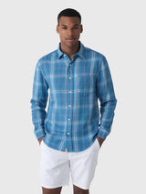 Billy Reid Men's Double Face Plaid Cypress Shirt - Saint Bernard