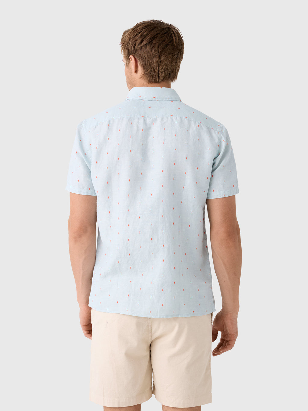 Billy Reid Men's Short Sleeve Herringbone Treme Shirt - Saint Bernard
