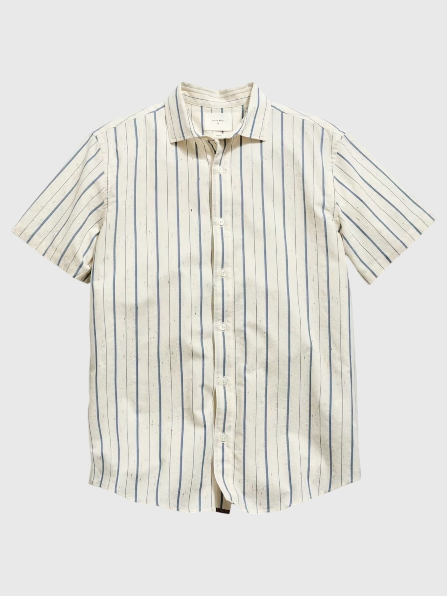 Billy Reid Men's Short Sleeve Speckled Stripe Hutcheson Sport Shirt - Saint Bernard