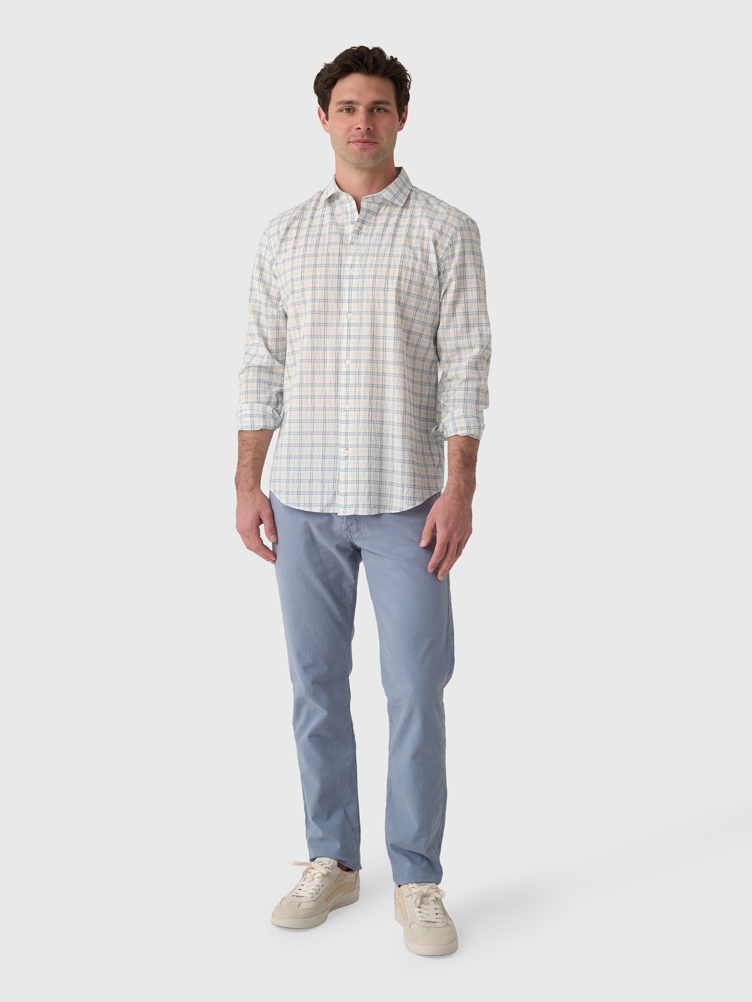 Billy Reid Men's Seersucker Hutcheson Sport Shirt - Saint Bernard