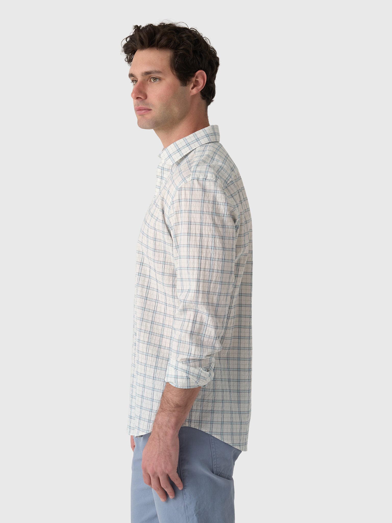 Billy Reid Men's Seersucker Hutcheson Sport Shirt - Saint Bernard