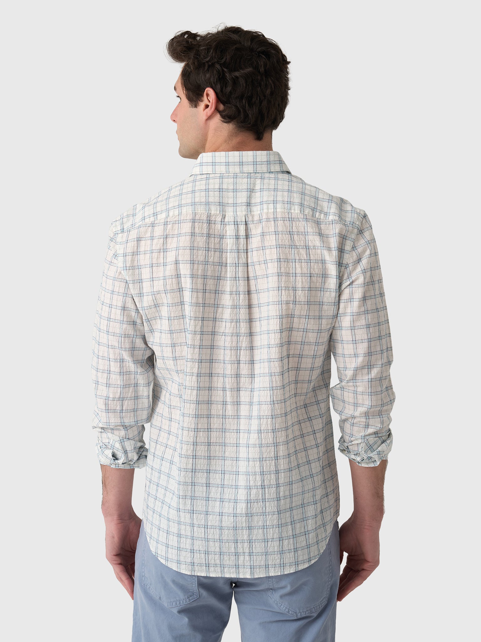 Billy Reid Men's Seersucker Hutcheson Sport Shirt - Saint Bernard