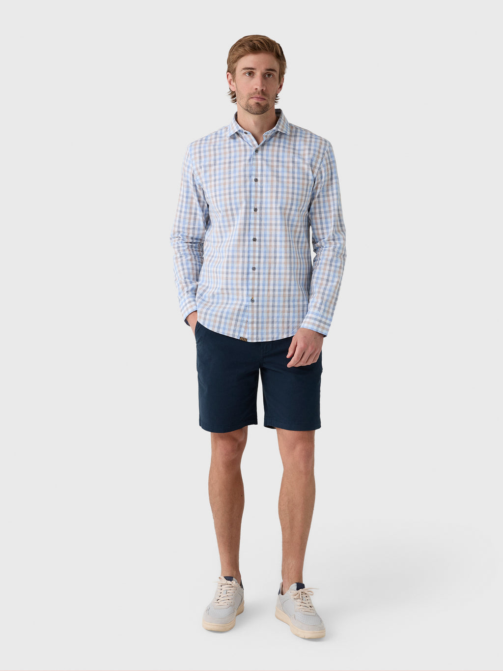 Billy Reid Men's Tattersall Plaid Hutcheson Sport Shirt - Saint Bernard