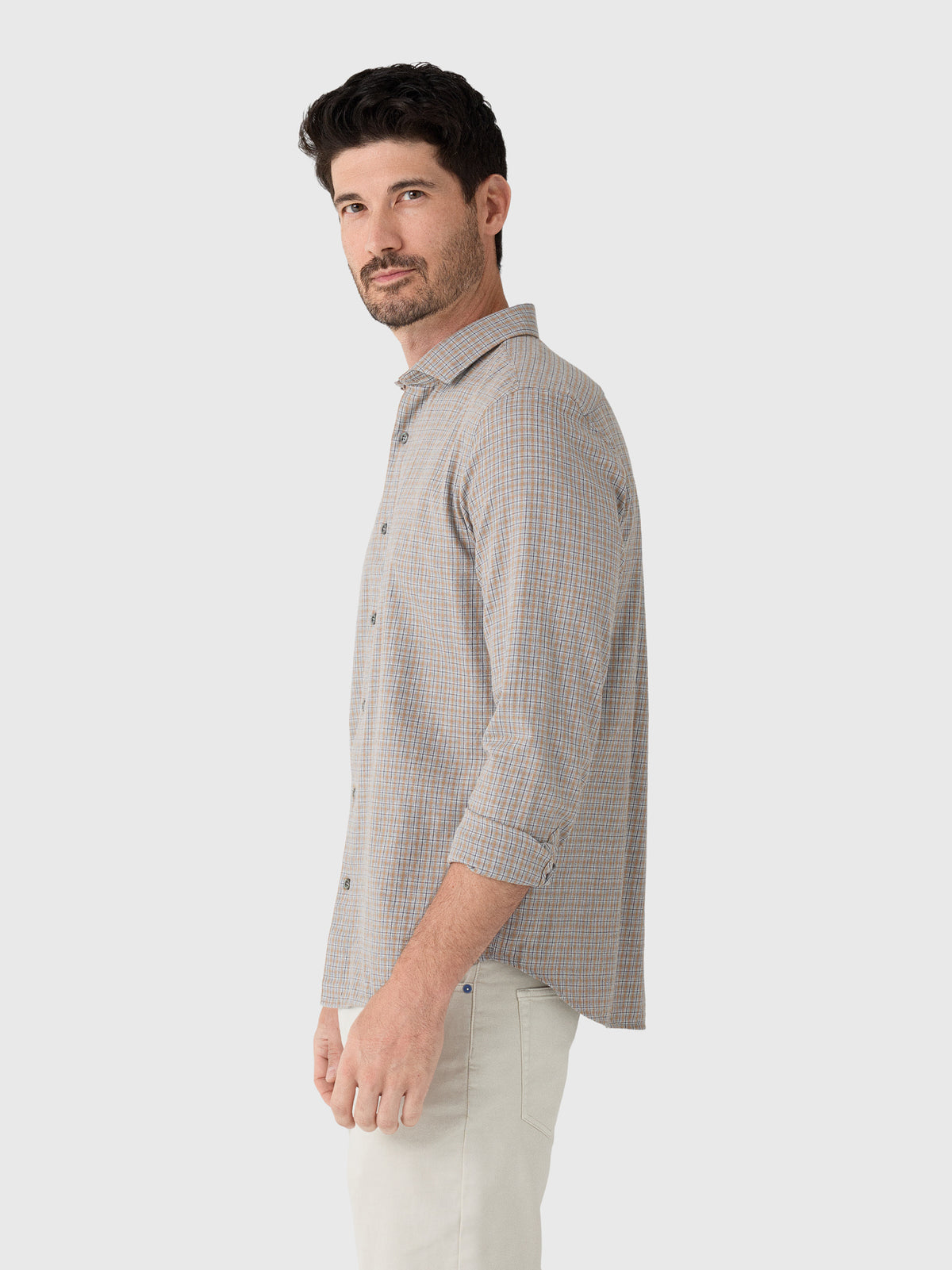 Billy Reid Men's Melange Plaid Hutcheson Sport Shirt - Saint Bernard
