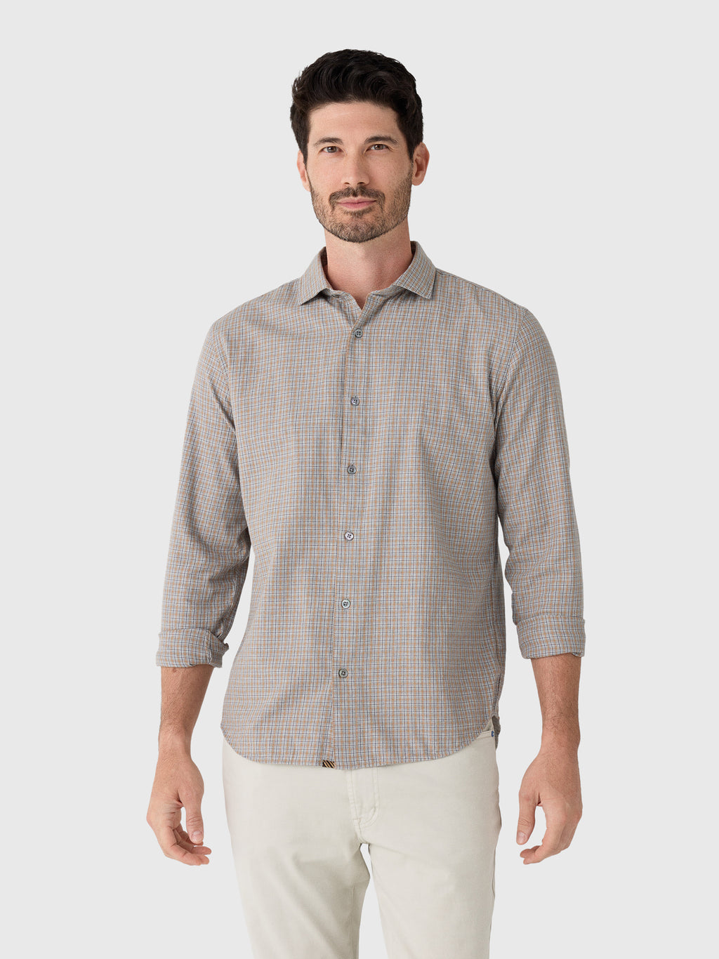 Billy Reid Men's Melange Plaid Hutcheson Sport Shirt - Saint Bernard