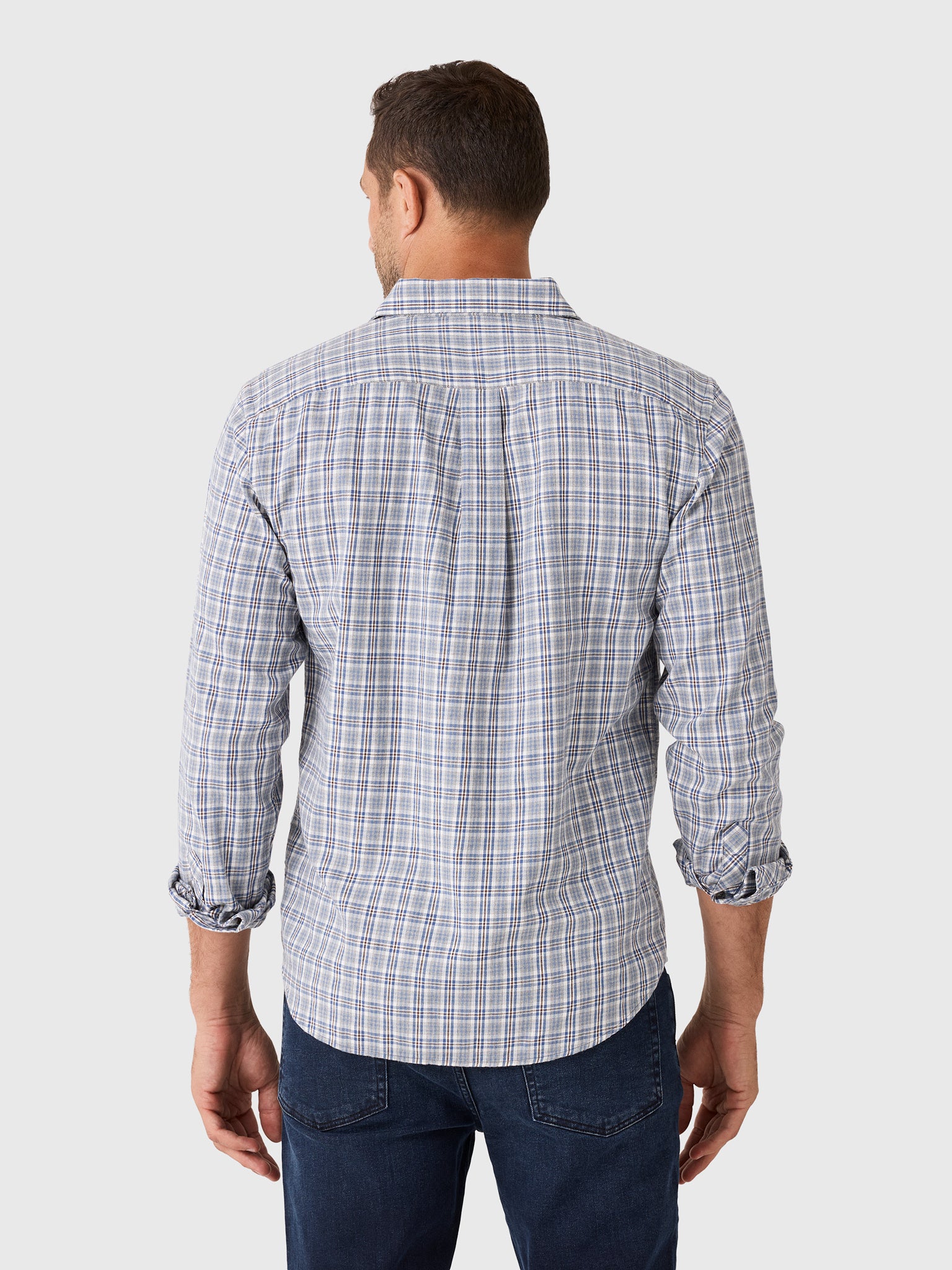 Billy Reid Men's Twill Plaid Hutcheson Sport Shirt - Saint Bernard