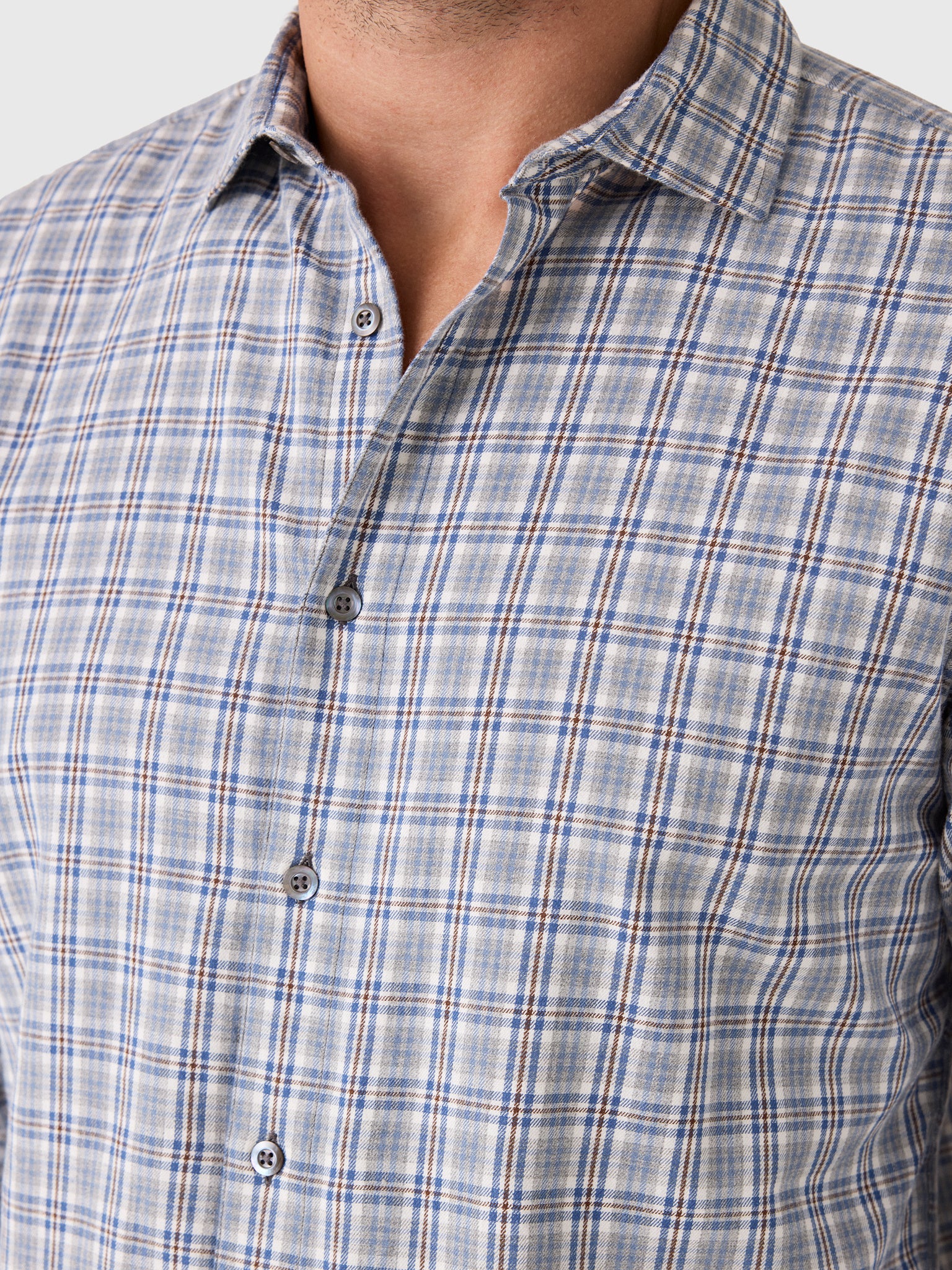 Billy Reid Men's Twill Plaid Hutcheson Sport Shirt - Saint Bernard