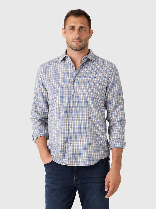 Billy Reid Men's Twill Plaid Hutcheson Sport Shirt - Saint Bernard