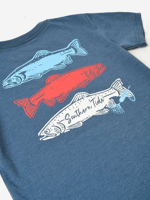 Southern Tide Boys' Tri-Trout Stack Heather T-Shirt