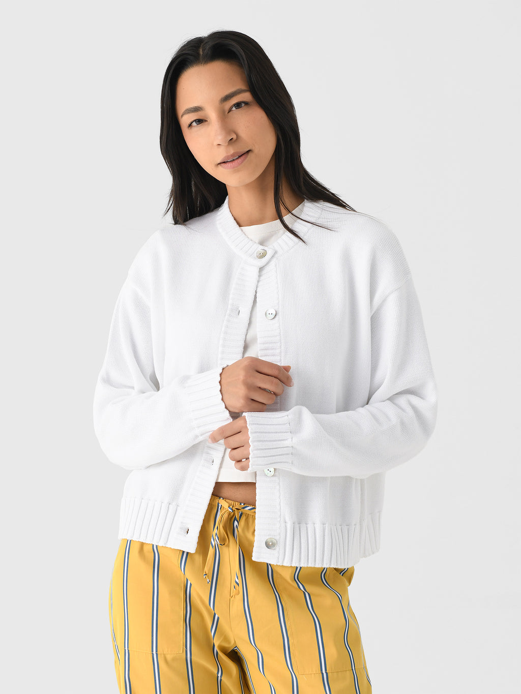 DONNI. Women's The Cotton Knit Cardigan - Saint Bernard
