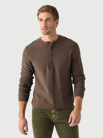 wym lidnm AZE H/S KNIT HENLEY Lサイズ　ブラウン 103-