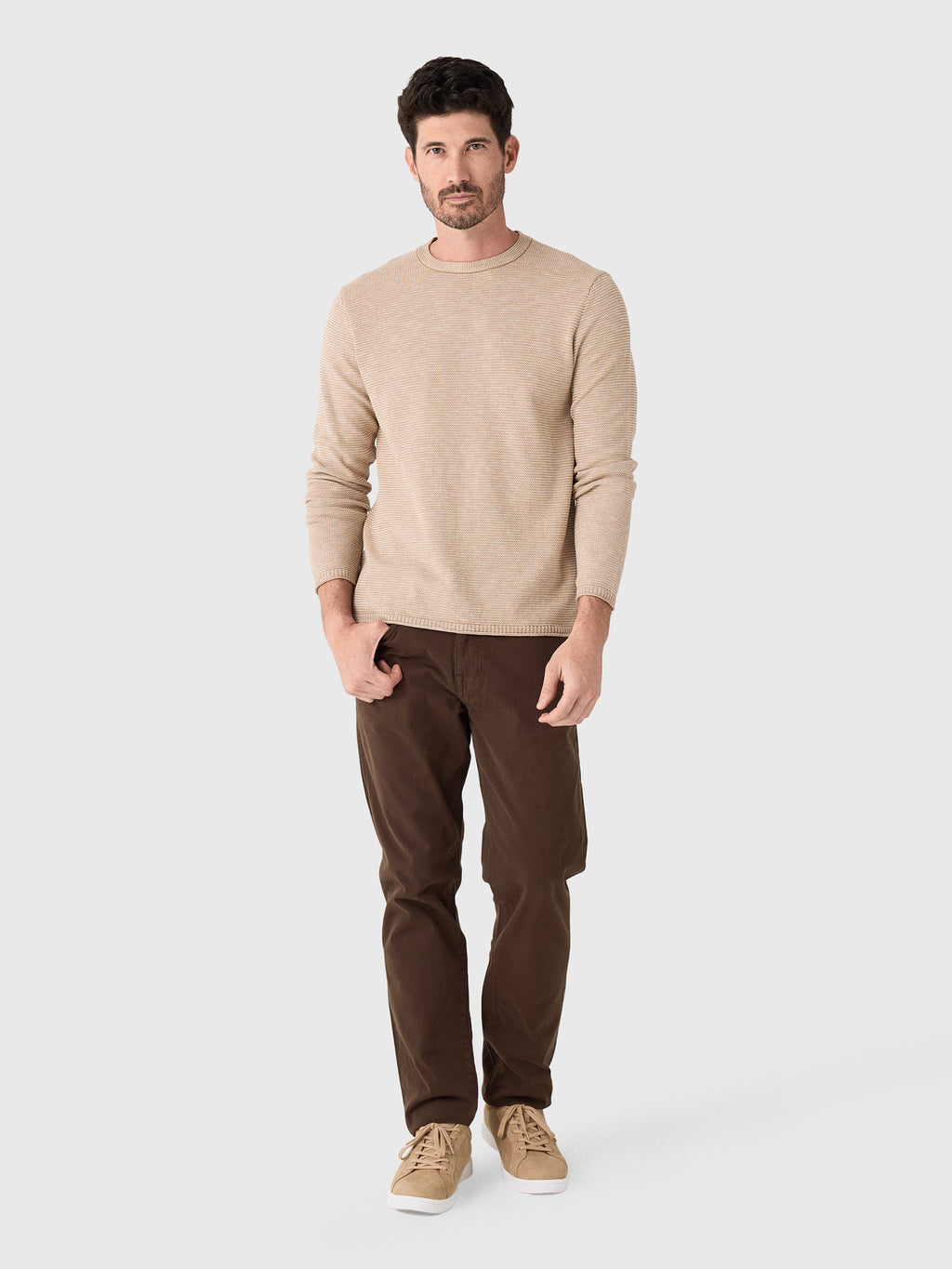 Billy Reid Men's Tuck Stripe Crew - Saint Bernard