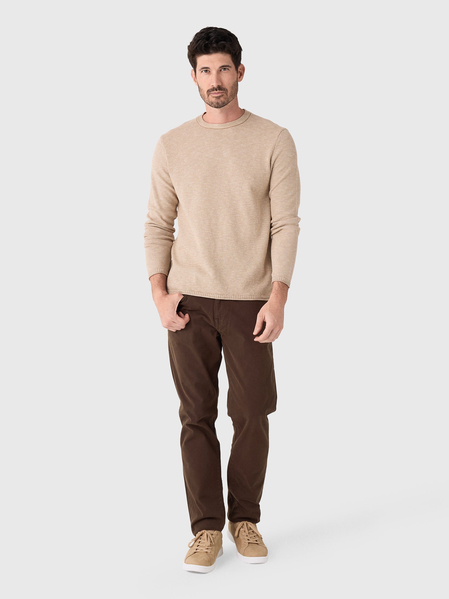 Billy Reid Men's Tuck Stripe Crew - Saint Bernard