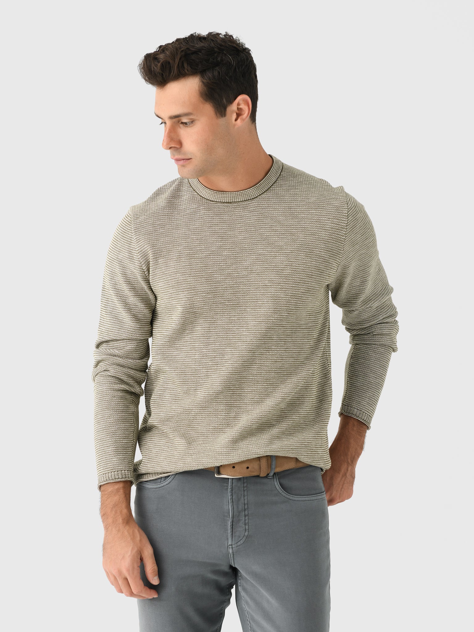 Billy Reid Men's Tuck Stripe Crew - Saint Bernard