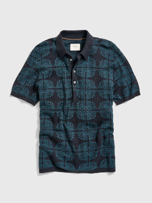 Billy Reid Men's Tile Jacquard Sweater Polo