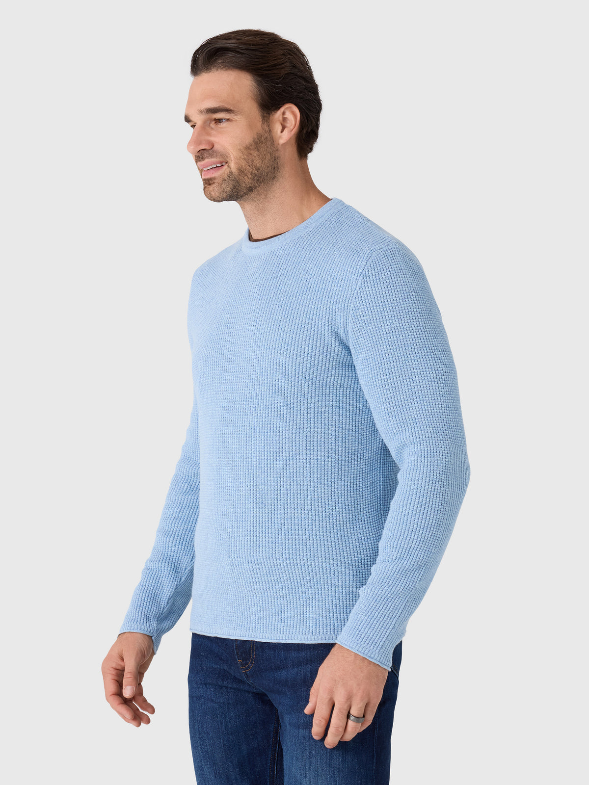 Billy Reid Men's Martin Mini Waffle Crew - Saint Bernard