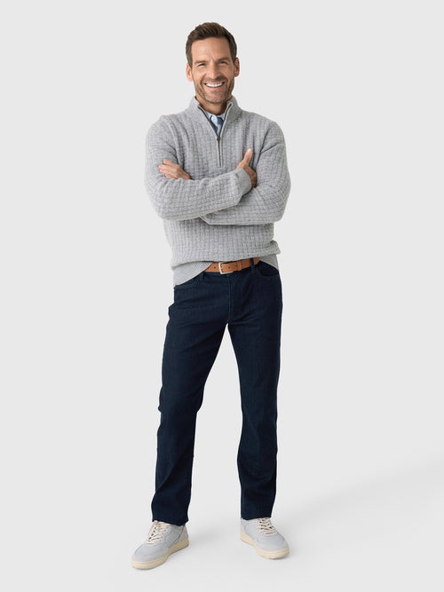 Billy Reid Men's Basketweave Half-Zip Sweater