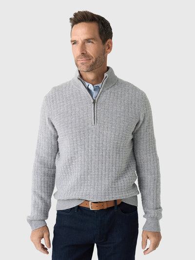 Billy Reid Men's Basketweave Half-Zip Sweater - Saint Bernard