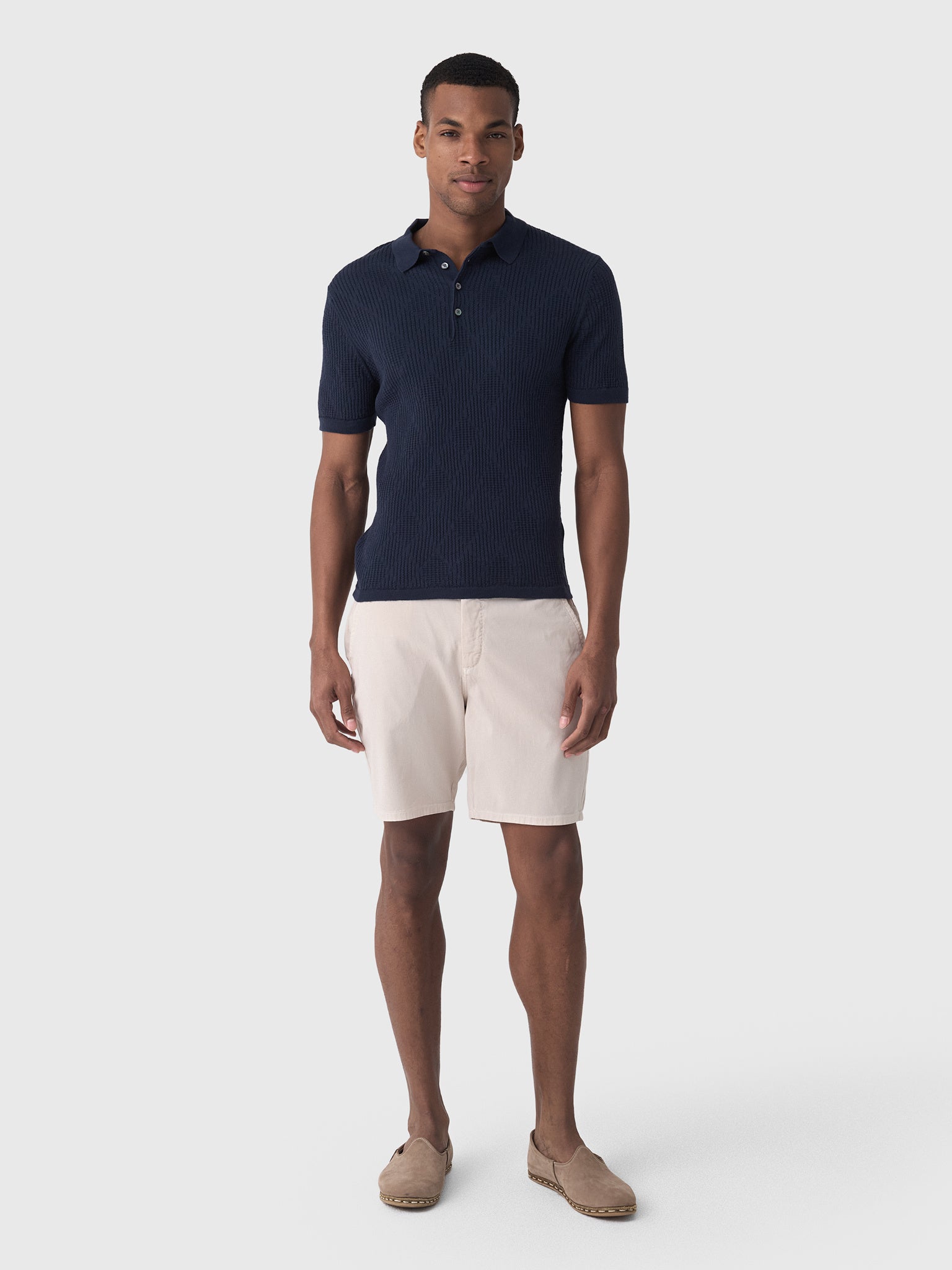 Billy Reid Men's Diamond Sweater Polo - Saint Bernard