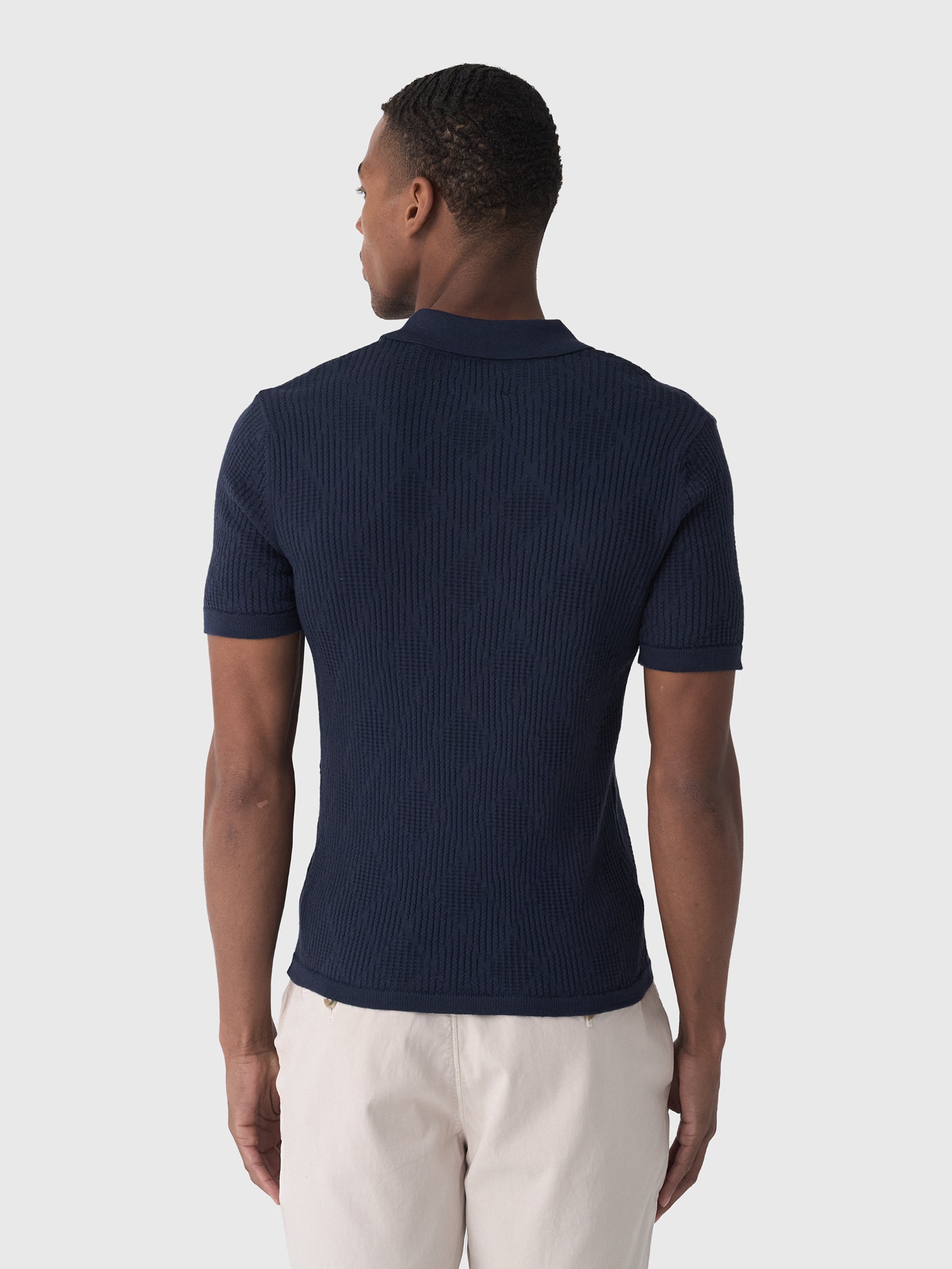 Billy Reid Men's Diamond Sweater Polo - Saint Bernard