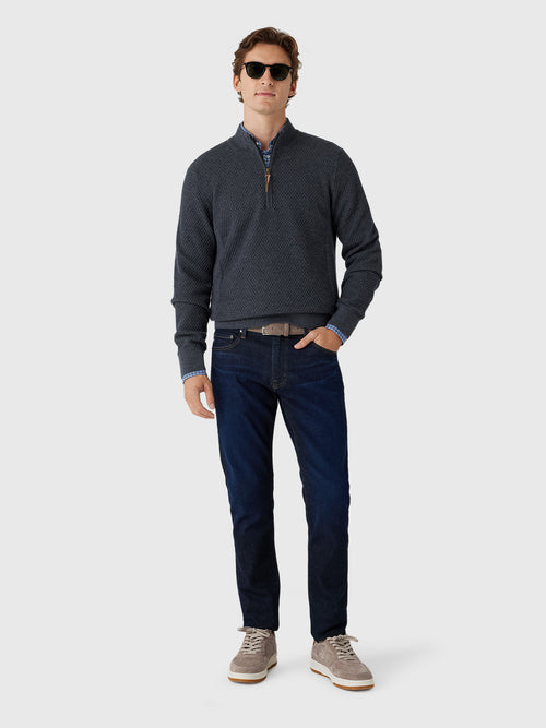 Billy Reid Men's Honeycomb Half Zip - Saint Bernard