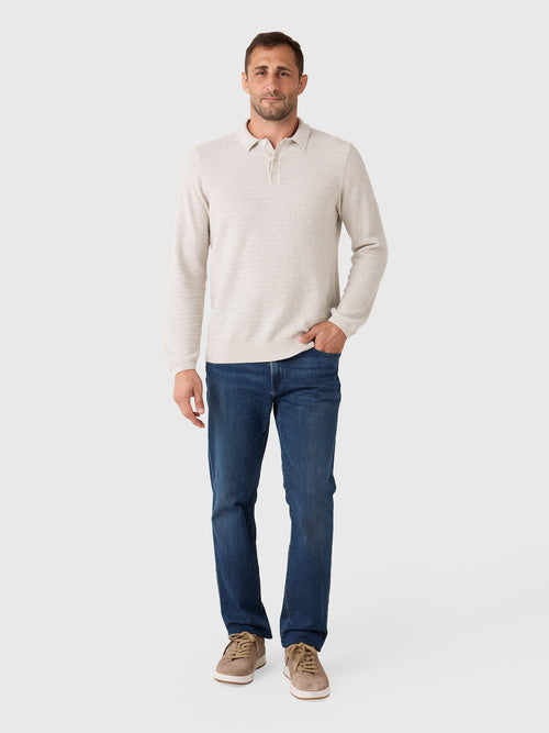 Billy Reid Men's Long Sleeve Lachlan Links Polo - Saint Bernard