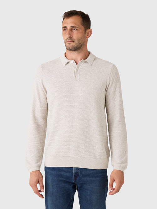 Billy Reid Men's Long Sleeve Lachlan Links Polo - Saint Bernard