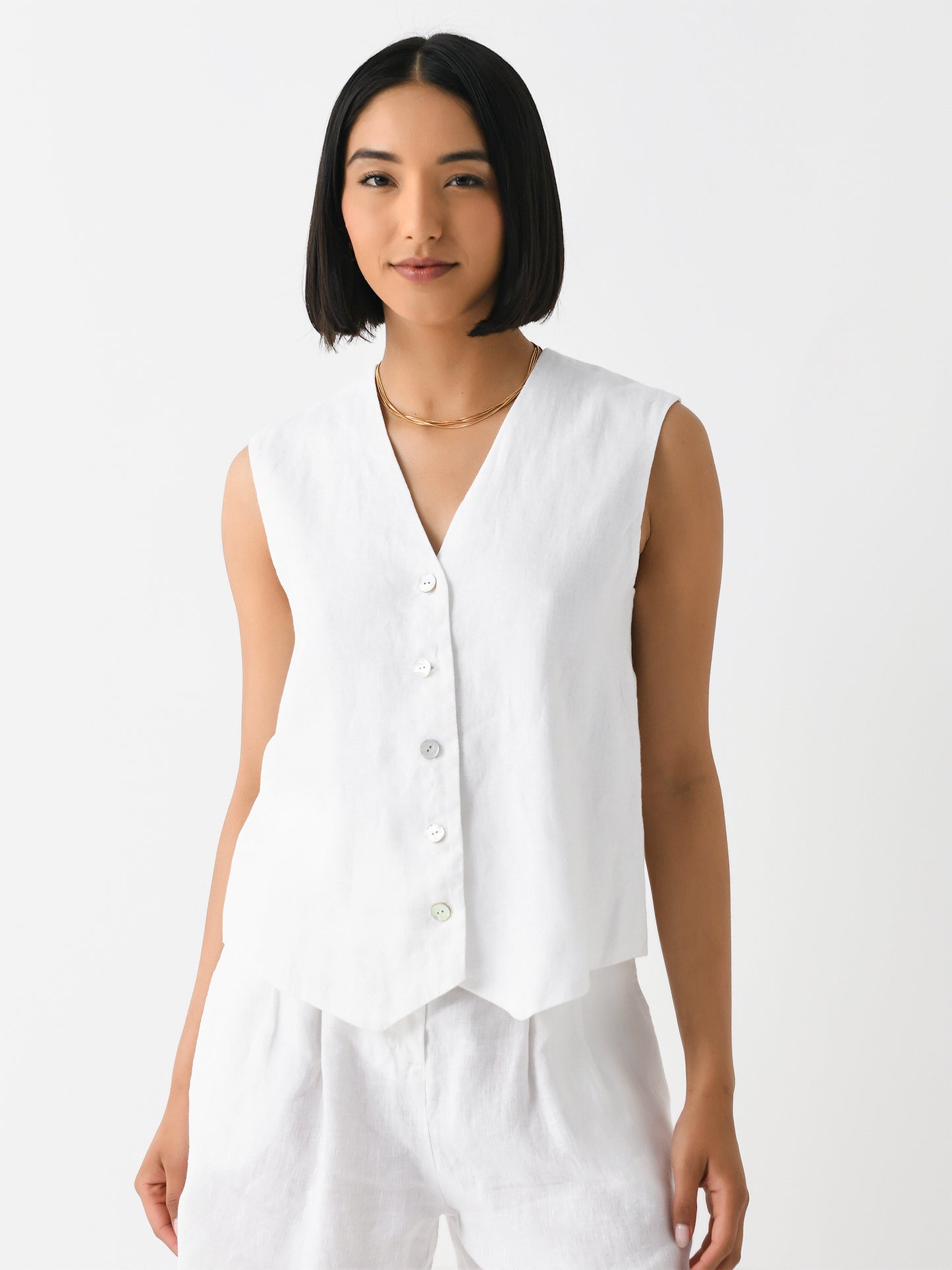 DONNI. Women's The Linen Vest - Saint Bernard