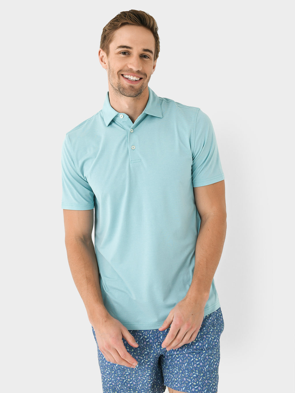 Southern Tide Men's Brrr°-eeze Heather Performance Polo - Saint Bernard