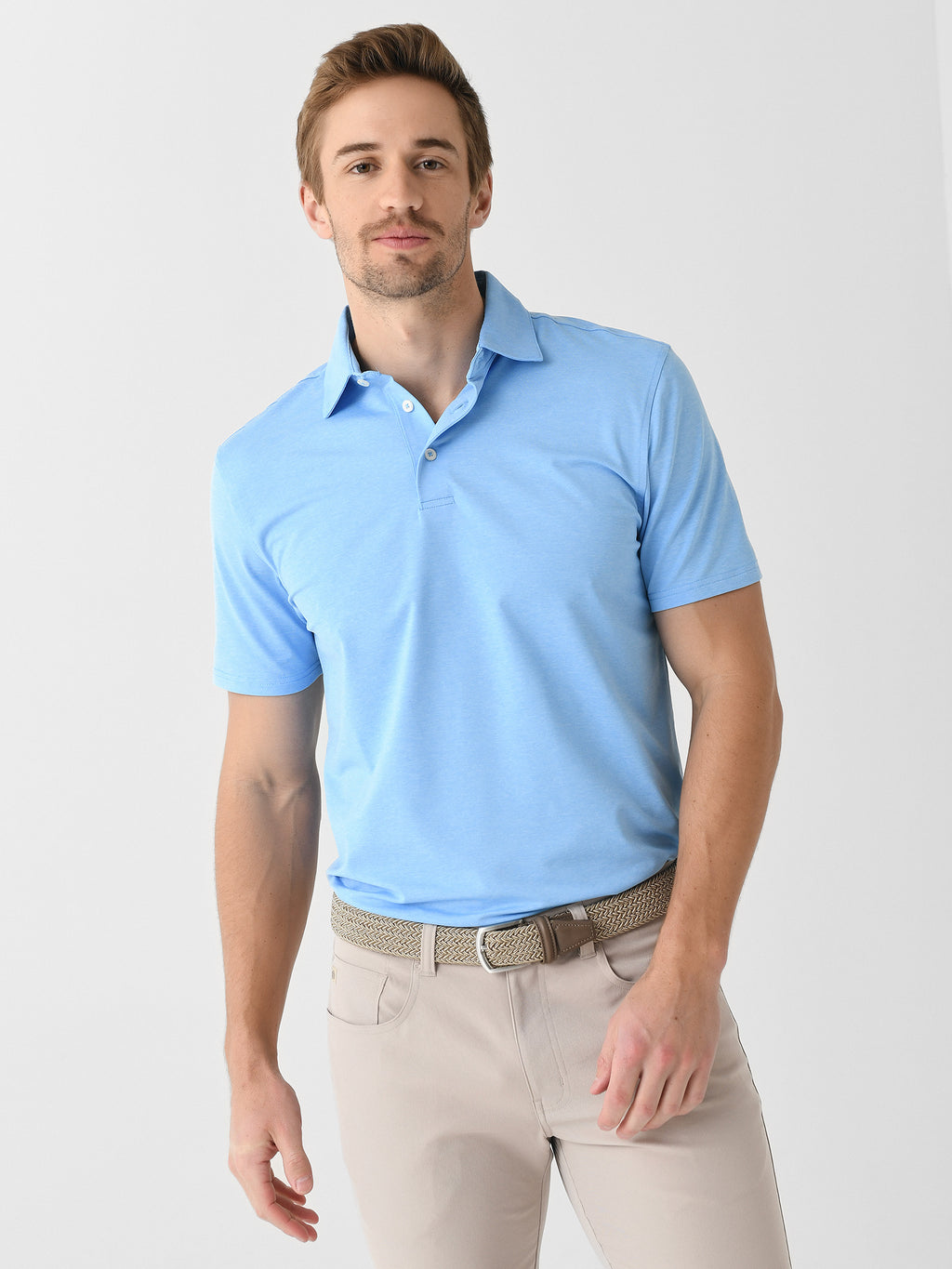 Southern Tide Men's Brrr°-eeze Heather Performance Polo - Saint Bernard