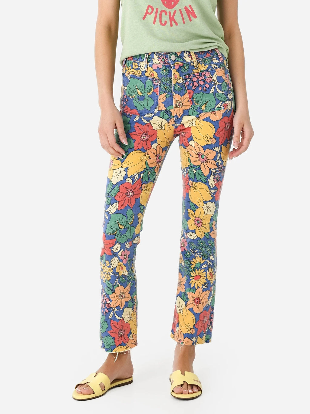Mother Women's The Hustler Patch Pocket Ankle Fray Jean - Saint Bernard