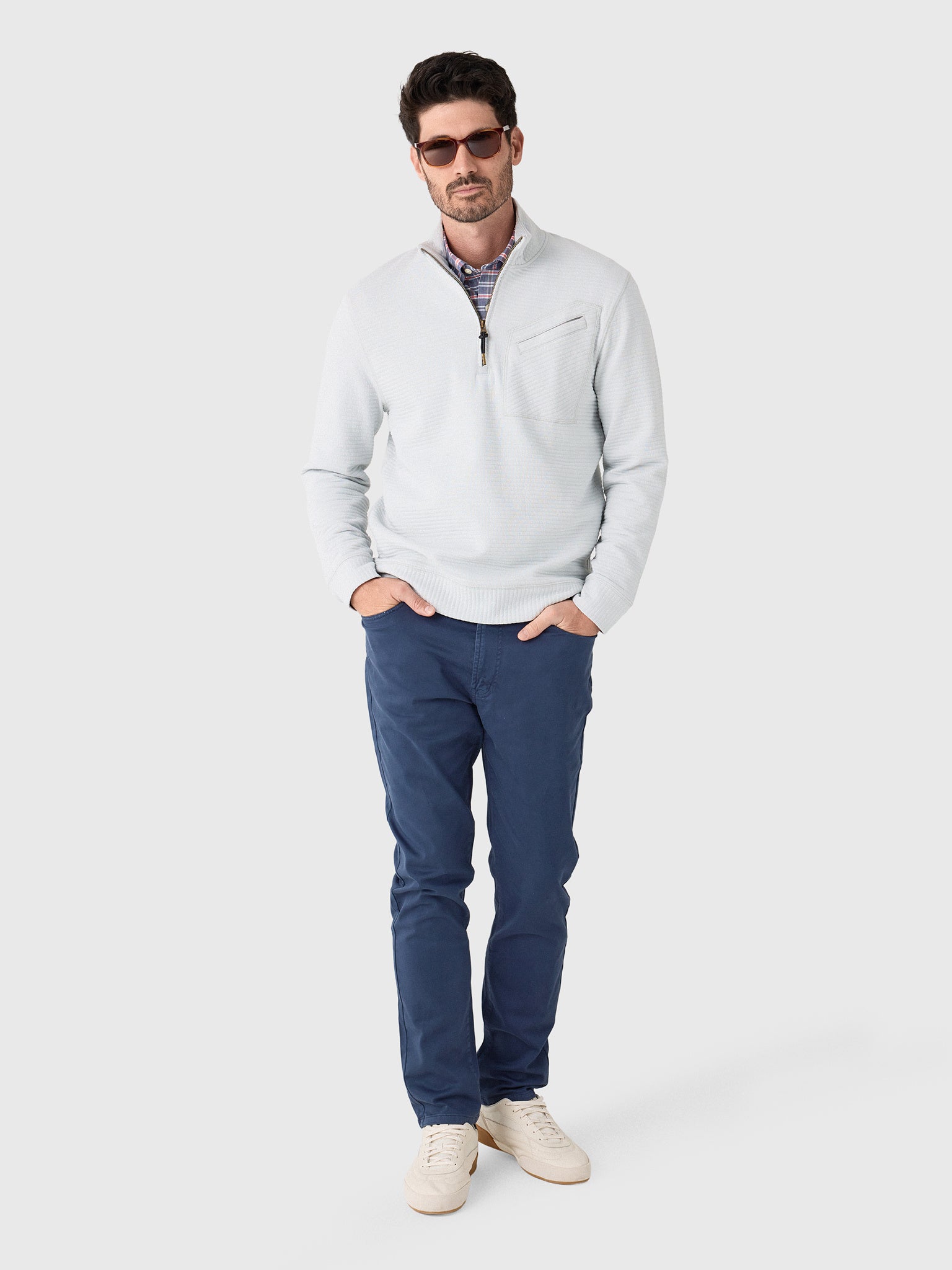Billy Reid Men's Quilted Half-Zip - Saint Bernard