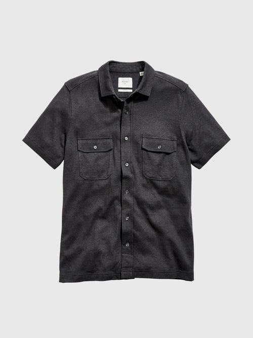 Billy Reid Men's Short Sleeve Hemp Cotton Knit Shirt