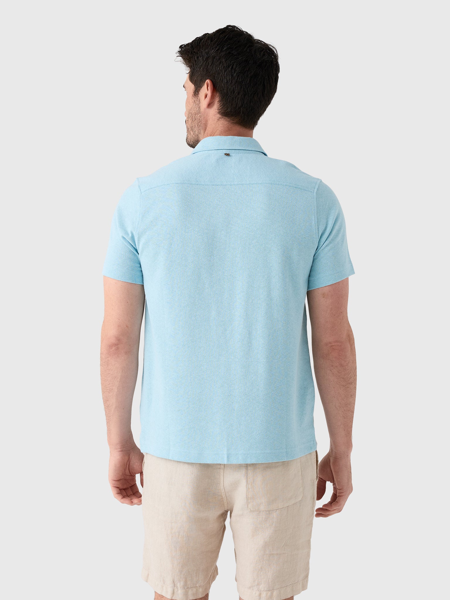 Billy Reid Men's Short Sleeve Hemp Cotton Knit Shirt - Saint Bernard