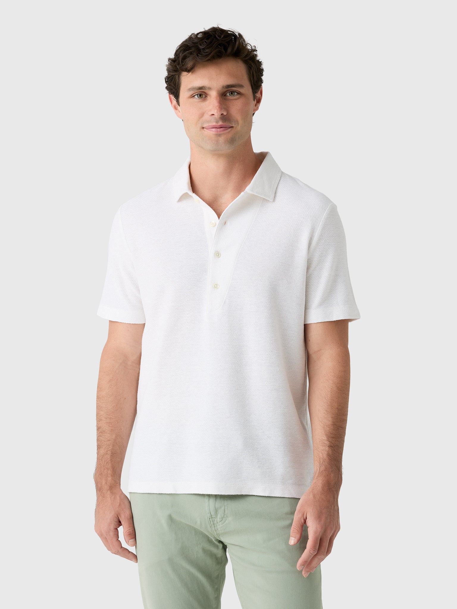 Billy Reid Men's Hemp Cotton Twill Polo