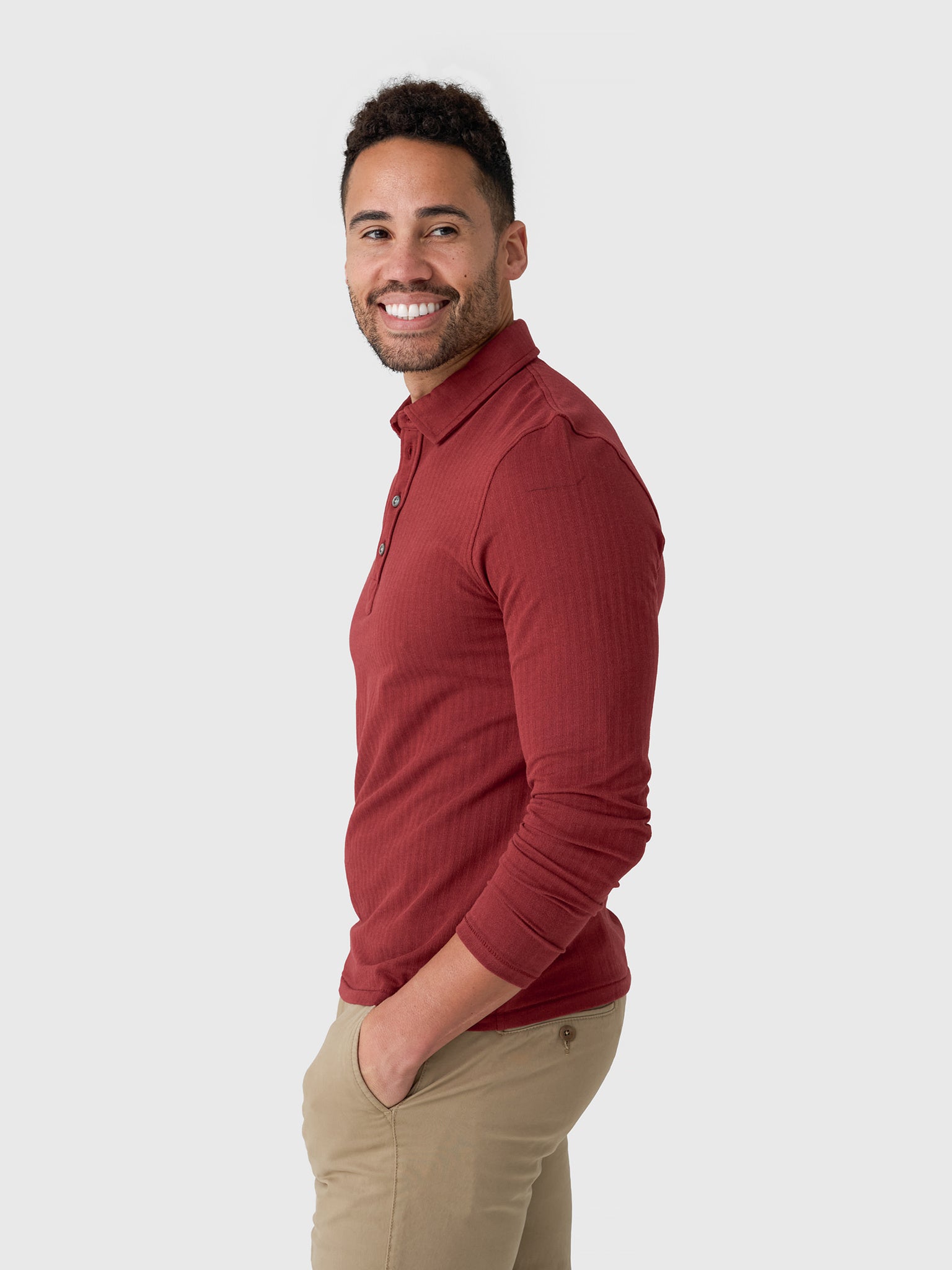 Billy Reid Men's Long Sleeve Herringbone Polo – Saint Bernard