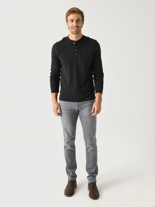 Billy Reid Men's Long Sleeve French Terry Henley