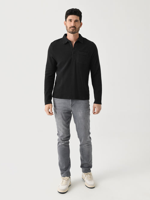 Billy Reid Men's Long Sleeve Drop Needle Polo