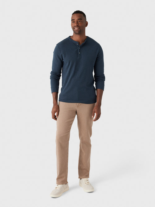 Billy Reid Men's Slub Tuck Henley Shirt - Saint Bernard