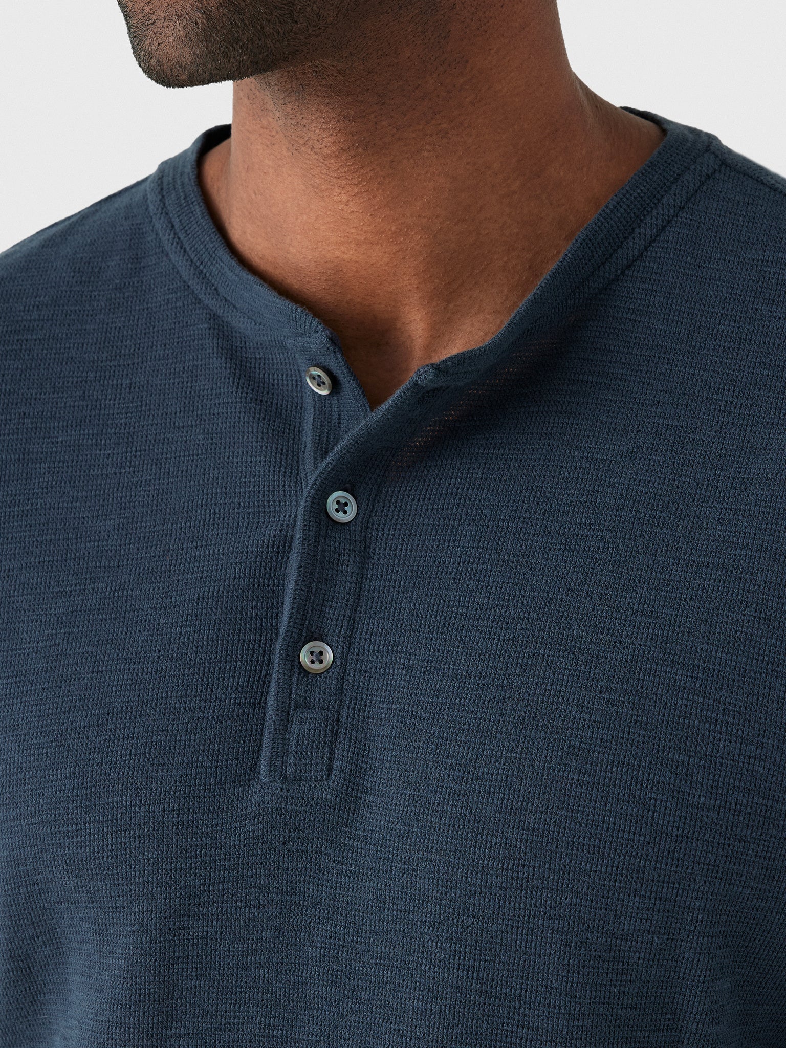 Billy Reid Men's Slub Tuck Henley Shirt