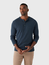 Billy Reid Men's Slub Tuck Henley Shirt - Saint Bernard