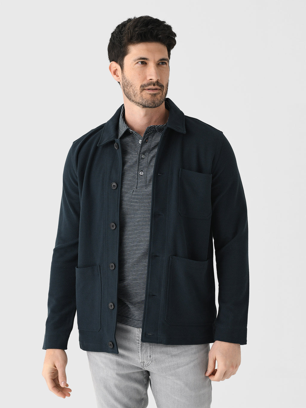Billy Reid Men's Piqué Chore Jacket - Saint Bernard