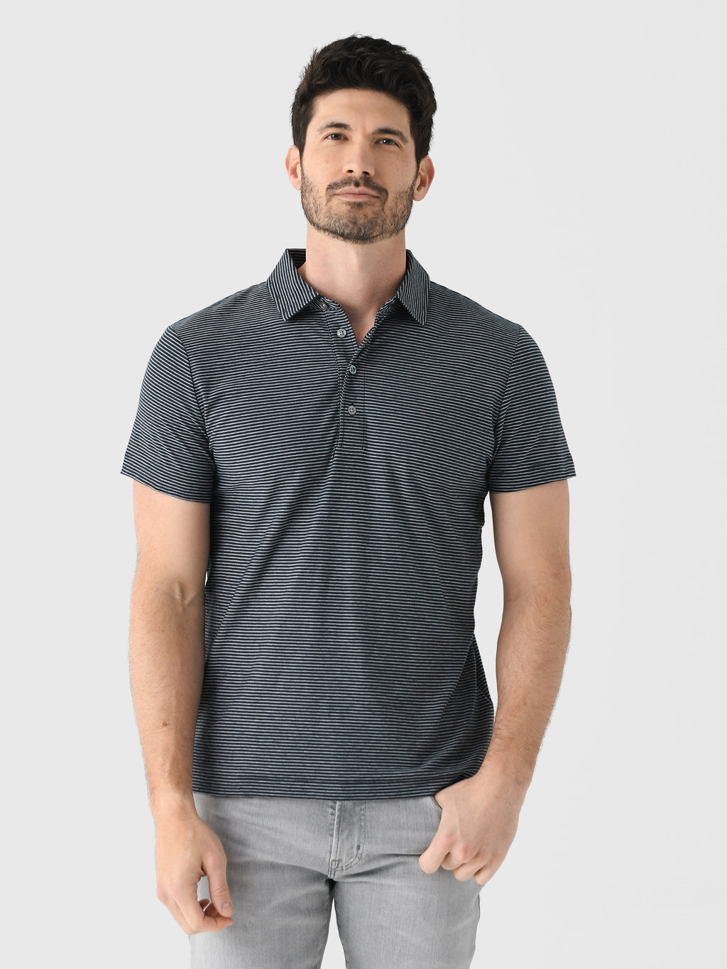 Billy Reid Men's Stripe Pensacola Polo - Saint Bernard