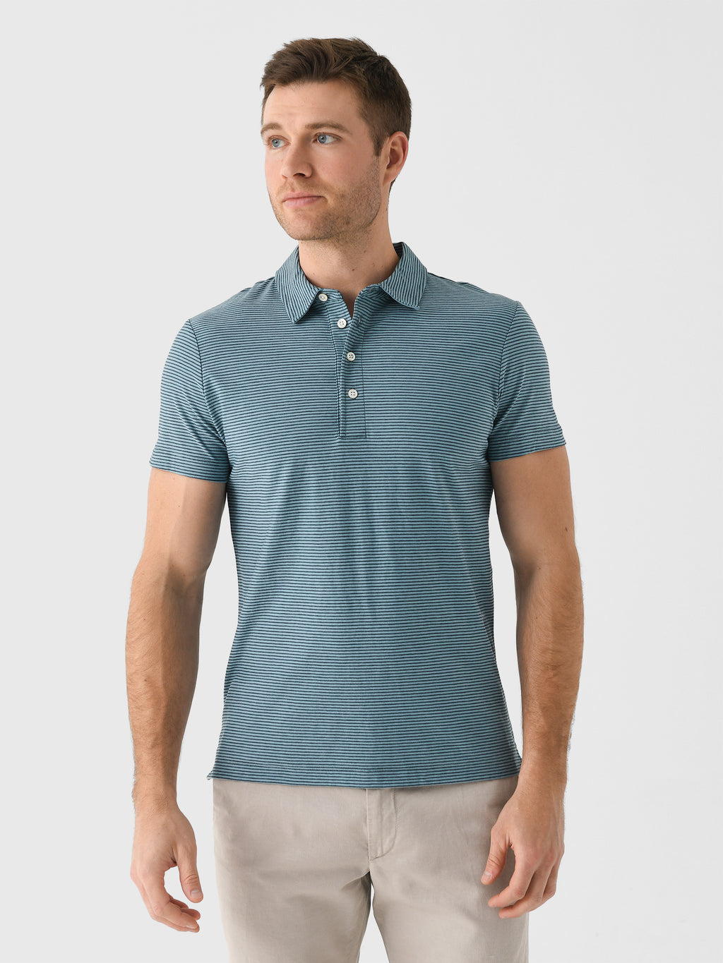 Billy Reid Men's Stripe Pensacola Polo - Saint Bernard