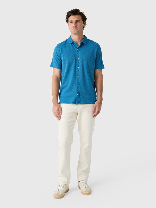 Billy Reid Men's Short Sleeve Textured Treme Knit Shirt