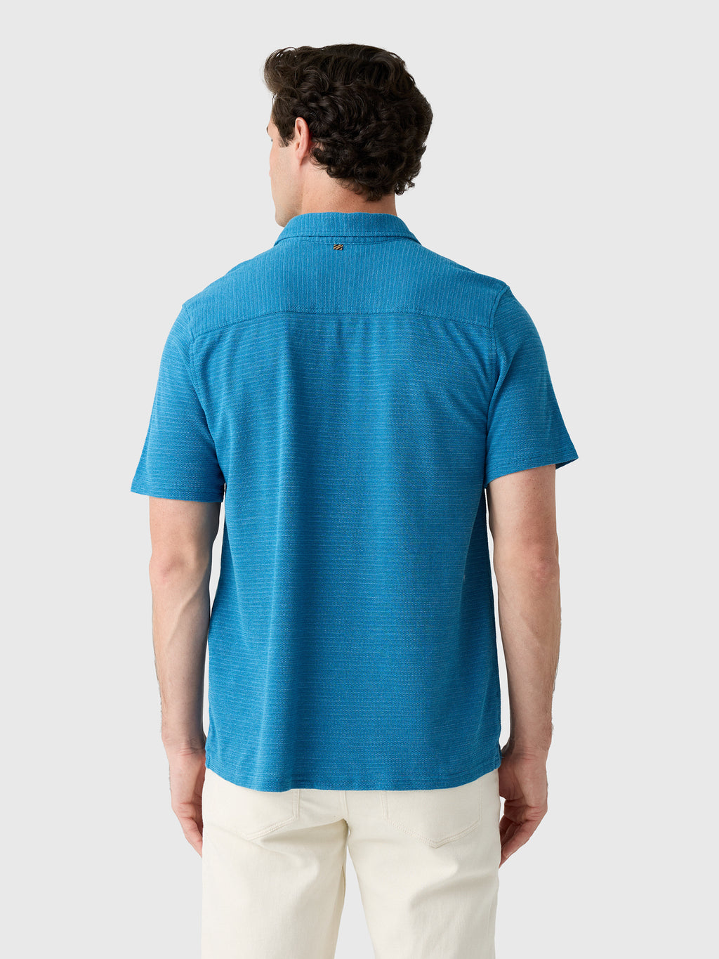 Billy Reid Men's Short Sleeve Textured Treme Knit Shirt - Saint Bernard