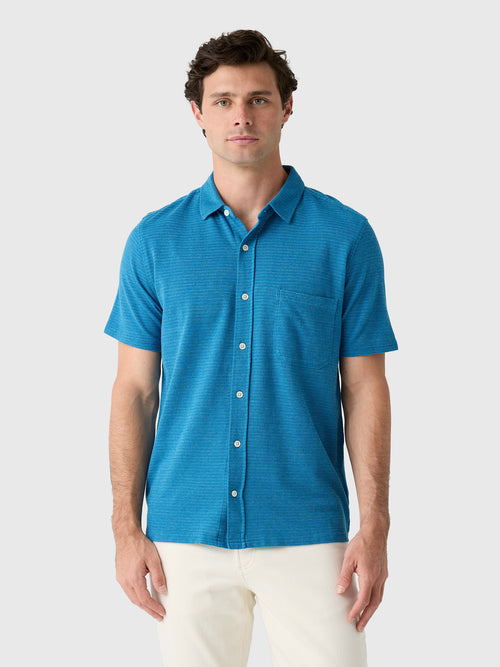 Billy Reid Men's Short Sleeve Textured Treme Knit Shirt