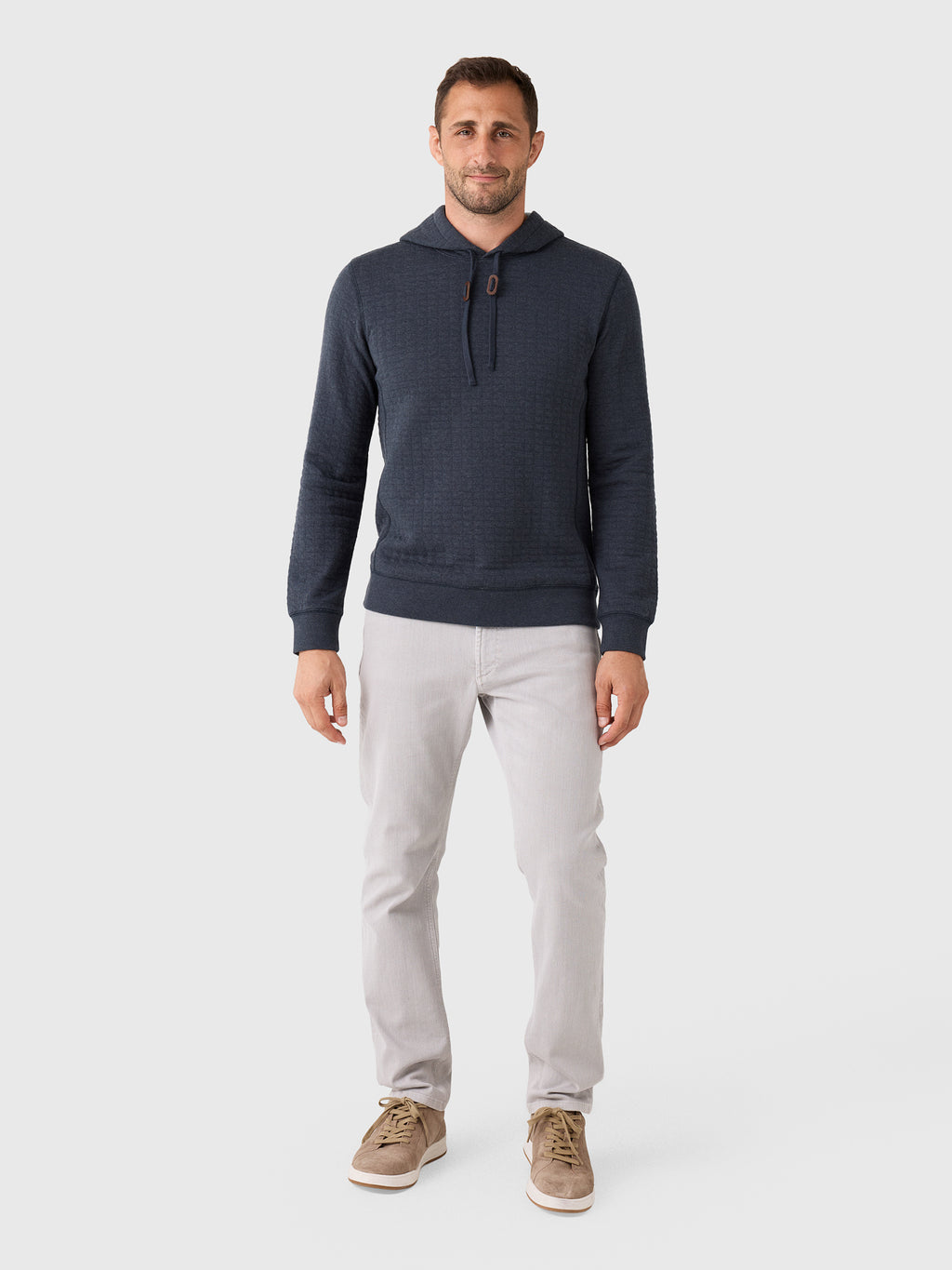Billy Reid Men's Box Quilt Hoodie Pullover